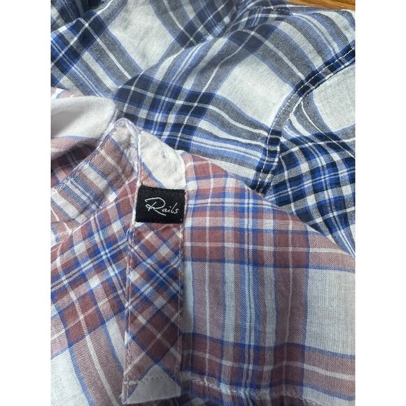 Rails Ashton Ombre Plaid Button Down Shirt Women's Size M - Picture 6 of 9